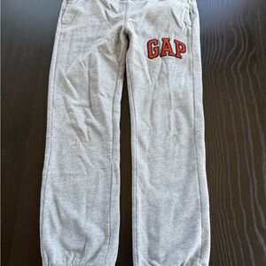 GAP Kids Light Gray Sweatpants with Red Logo